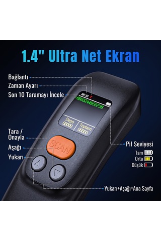Tera 1600 Kablosuz 1d 2d Qr Barkod Okuyucu Ergonomik El Tipi 3in1 Bluetooth, 2.4g Kablosuz, Usb Süper Kod Çözme Cmos Sensörlü Tarayıcı