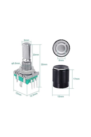 Ec11 Rotary Encoder Butonlu 20 Adım Pot Başlıklı Pwm 360 Derece Döner Butonlu