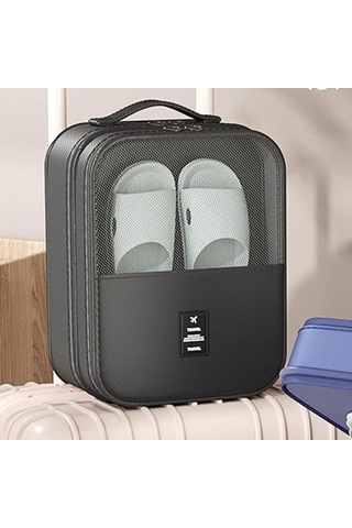 Pazly Suntek Seyahat Ayakkabı Çantası - El, Erkek & Kadın, Siyah Siyah