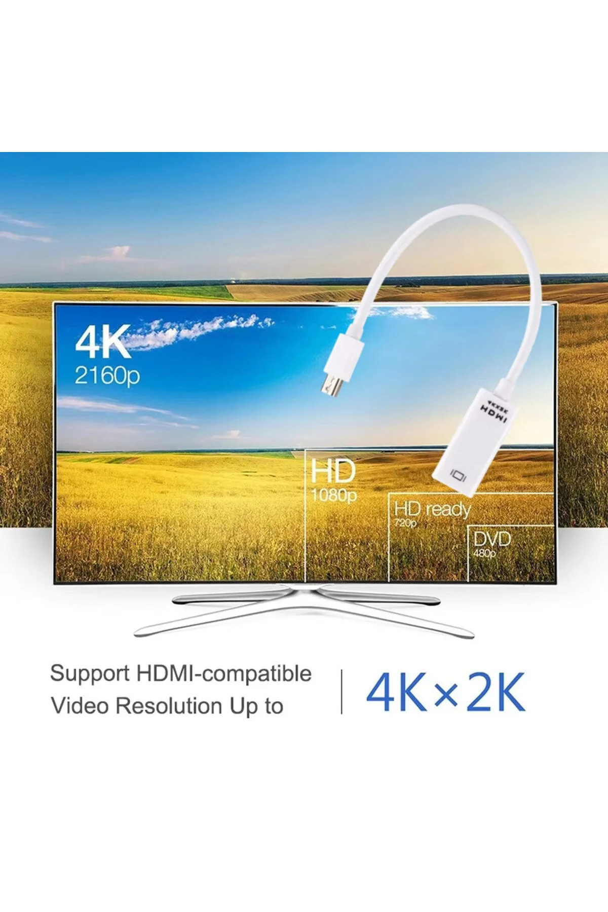 Mini Displayport To Hdmı Adapter 4k Yüksek Hız 4kx2k Mini Displayport Thunderbolt To Hdmı Çevirici 001