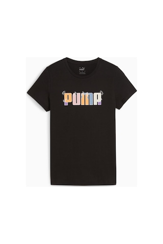 Puma Ess Graphic Tee Kadın Tişört-6849 Siyah