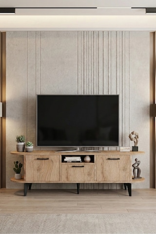 Mira Tv Sehpası Suntalam Bej 160x35 Cm Çok Renkli