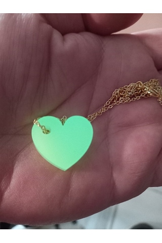 Karanlıkta Parlayan Fosforlu Siyah Duvar Saati Fosforlu Kolye