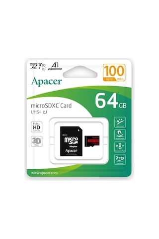 Apacer 64gb Mıcro Sdxc R100mb/s Ap64gmcsx10ub-r Abab74apr0002