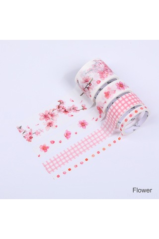 Singree Renkli Washi Bant Seti - 4 Rulo Dekoratif Yapışkanlı Bant 30mm, 15mm, 5mm Dıy El Sanatları İçin