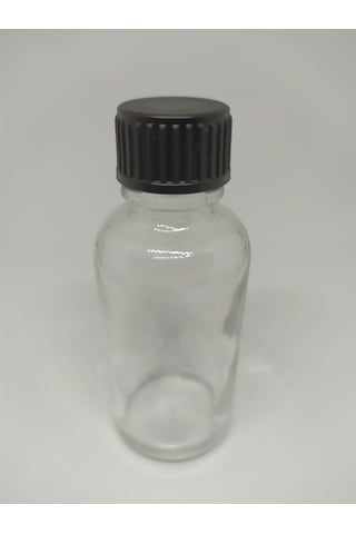 30Ml Cam Şeffaf Şişe Düz Kapak Kör Tıpalı (10 Adet)