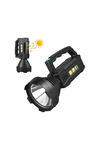 Cx-8809 Süper Güçlü Led Çok Fonksiyonlu Projektör 4 Modlu Cob Işı Siyah