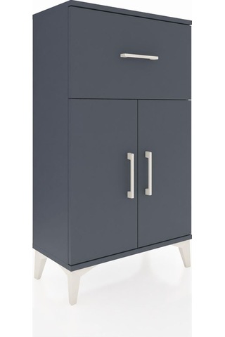 Arges Komodin Tek Raflı Tek Çekmeceli 2 Kapaklı 60x30x106 Ant... Antrasit