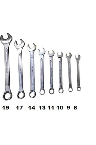 8 Parça Kombine Anahtar Takımı Poşetli 8-19 Mm 8 Li Düz-yıldız Anahtar Seti Eko