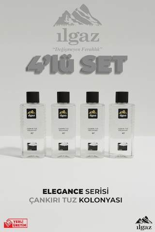 Ilgaz Çankırı Tuz Kolonyası 4'lü Set 80 Derece 400 Ml Elegance Series