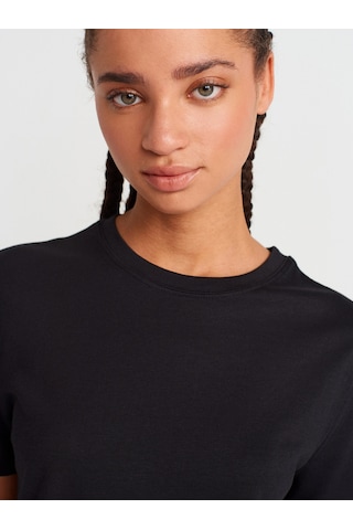 Dilvin 31791 Bisiklet Yaka T-shirt-siyah Siyah