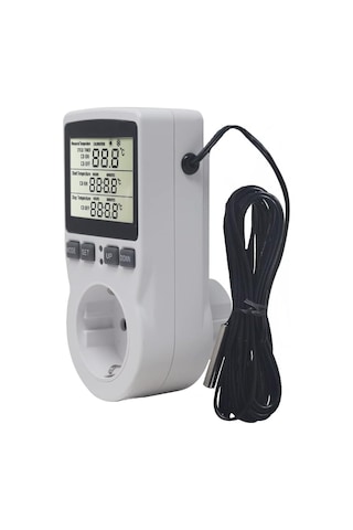 Ketotek Dijital Termostat Priz Termostatik Sıcaklık Kontrol Fişi 220v Sonda İle İçin Isıtıcı Fan Sera İnkübatö Genel