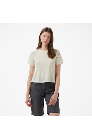 Salomon Shkout Air Crop Ss Kadın Krem Koşu T-shirt Lc2422600