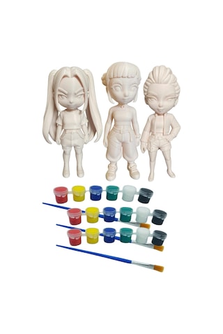 Kpop Figürü 3'lü Set 3d Baskı Boyama Seti