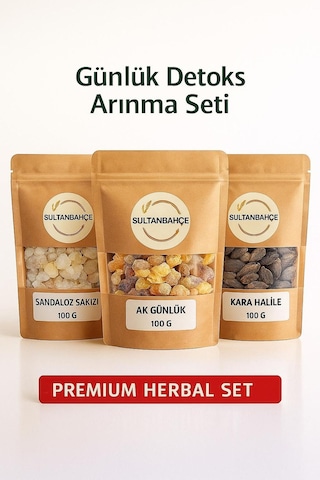 Sultanbahçe Sandaloz Sakızı - Ak Günlük - Kara Halile - , Günlük Arınma Seti - 3x100 Gr.