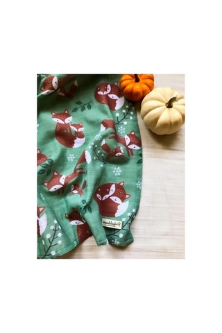 Fox In Green Organik Çift Kat Kareli Çok Amaçlı Müslin Örtü