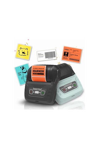 Honeybeeshop Sinmark Sk58 Taşınabilir Etiket Yazıcı Siyah Ofis Ev İşletme Adres İçin 4030 Kağıt Rulosu