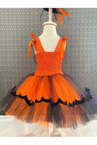 6-7 Yaş Turuncu-siyah Cadılar Bayramı Kostümü