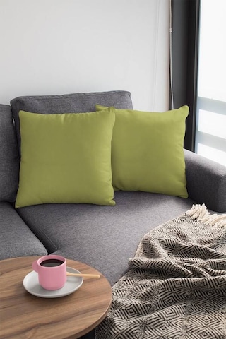 Yeşil Tek Renk 4'lü Set Çift Taraflı Kırlent Kılıfı 4krl017n11