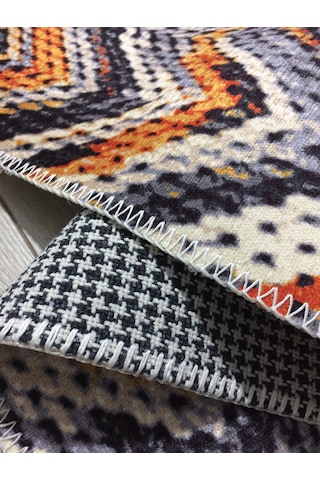 Retro Desenli Alt Kısmı Dokuma Kilim 200x290 Ebatlı+saçaklı