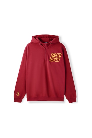 Gsstore Galatasaray Erkek Yarım Zip Hoodie E252107 Bordo