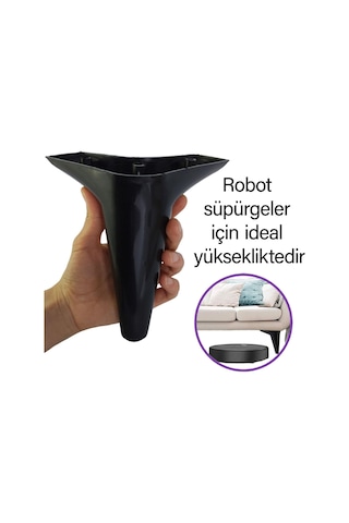 Zelve 6'lı Set Mobilya Tv Ünitesi Çekyat Koltuk Kanepe Ayarlı M8 Destek Ayağı 15 Cm Siyah Baza Ayak