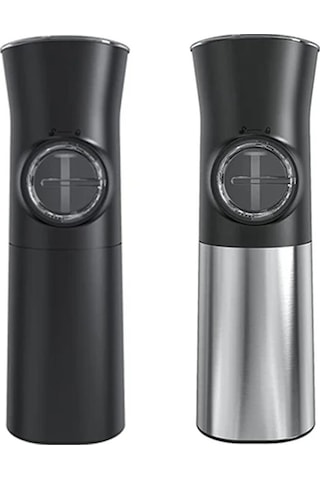 Sones Yerçekimi İndüksiyonlu Elektrikli Tuz Ve Karabiber Öğütücü Led Işıklı Ayarlanabilir Kaba Öğütücü Siyah