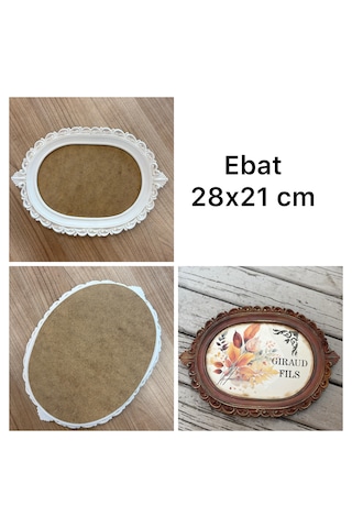 Ham Ahşap Polyester Tepsi 2 28x21