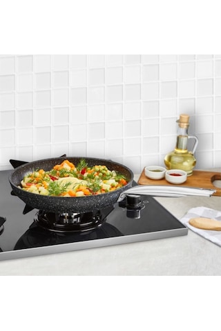 Falez Black Line 24 Cm Granit Tava Bln3013