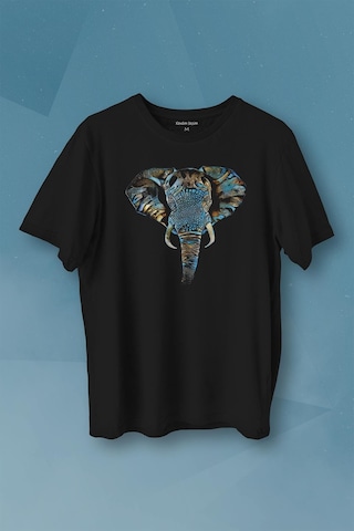 Renkli Fil Silüeti Elephant Animal Belgesel Doğa Çizim Baskılı Tişört Unisex T-shirt 001