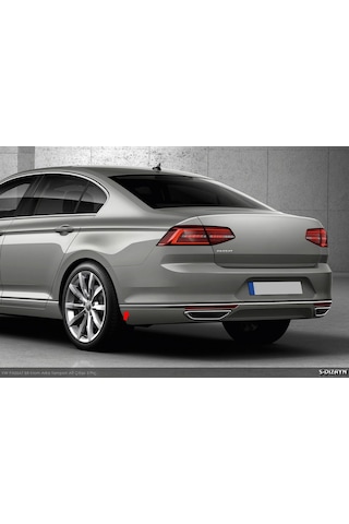 Vw Passat B8 Arka Tampon Alt Çıtası & Egzoz Görünümü Difüzör Krom Takım 2015 2016 2017 2018 2019
