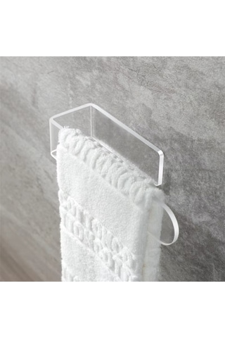Akrilik 8mm Şeffaf Pleksiglas Havlu, Kağıt Rulo Havluluk, Peçetelik, Yapışkanlı Tasarım, Banyo Askısı Bej