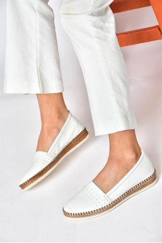 Fox Shoes P555002503 Beyaz Hakiki Deri Günlük Kadın Ayakkabı Beyaz-hakiki Deri Beyaz
