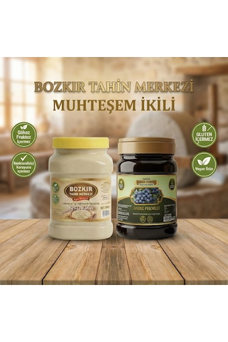 Bozkır Tahin Merkezi Taş Değirmen Beyaz Tahin 935gr - Geleneksel Andız Pekmezi 950 Gr Katkısız