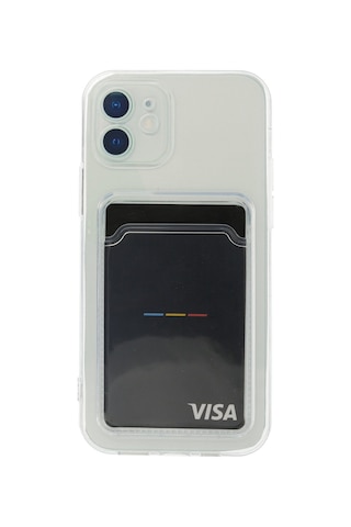 Apple iPhone Uyumlu 12 Kılıf Kart Şeffaf Silikon - Şeffaf