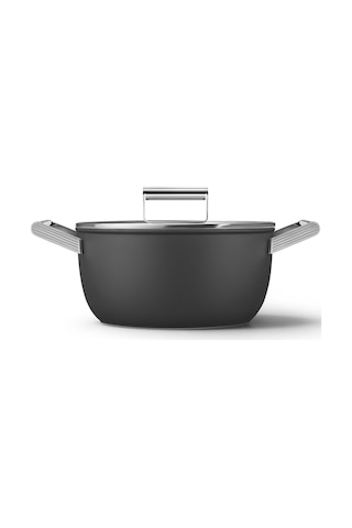 Smeg Cookware 50's Style Siyah Tencere Cam Kapaklı 4.6 L