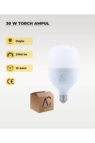 30w Torch Led Ampul 3200k Sarı Işık 10 Adet 1 Adet
