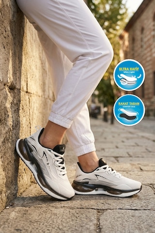 Hammer Jack Beyaz Siyah Fileli Hafif Esnek Unisex Spor Ayakkabı 101 25087-g Beyaz - Siyah