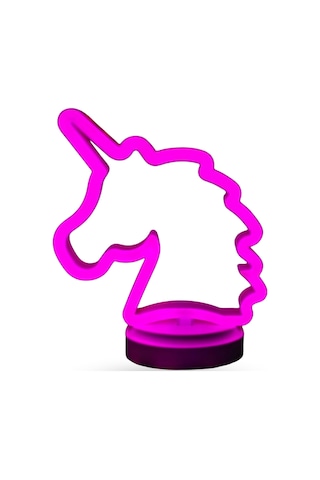 Büro Ev Ofis Hediyesi İçin Usb Pilli Neon Işıklı Unicorn Masaüstü Gece Lambası Diğer