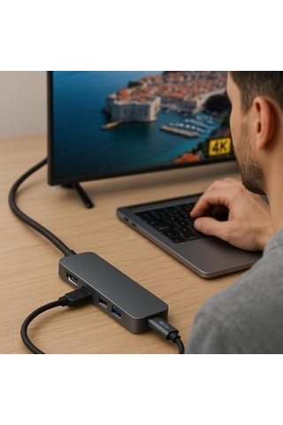 7&apos Si 1 Arada Usb-c Hub 2x Usb 3.0, 2x Type-c, 2x Sd/tf Kart Okuyucu, 1x Hdmı 4k Uhd Görüntü Aktarımı Ve Hızlı Veri Transferi Acı Kahverengi