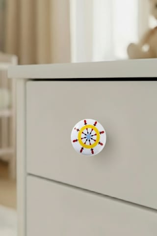 Porselen Gemici Dümeni Çocuk Odası Mobilya Kulbu - Tekli Düğme - Dolap Ve Çekmece Kulpu Çok Renkli