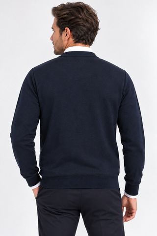 Bihan Store Erkek Çift Renkli V Yaka Düğmeli Örme Hırka - Klasik & Casual Şık 7206-lacivert
