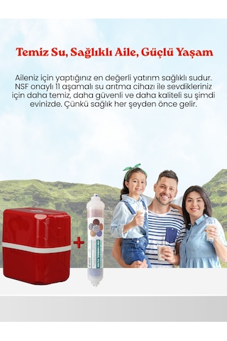 Nsf Onaylı 11 Aşamalı 9l Su Arıtma Cihazı- Kırmızı Su Arıtma Cihazı 11 Aşamalı