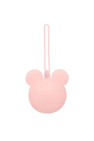 Mickey Mouse Silikon Emzik Kutusu - Emzik Saklama Kabı - Hijyenik Ve Askılı Tasarım Pembe Açık Pembe