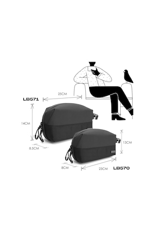 Lenyes Lb571 Su Geçirmez Aşınmaya Ve Çizilmeye Dayanıklı Aksesuar Çantası 25cm Siyah
