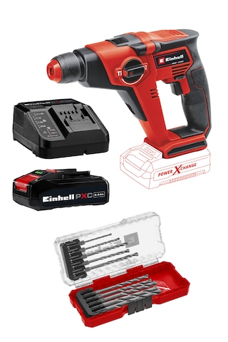 Einhell TE-HD 18/12 Li, Akülü Pnömatik Matkap Seti ( 2,5 Ah Akü ve Şarj Cihazı , 10 Parça Uç Seti Dahildir )