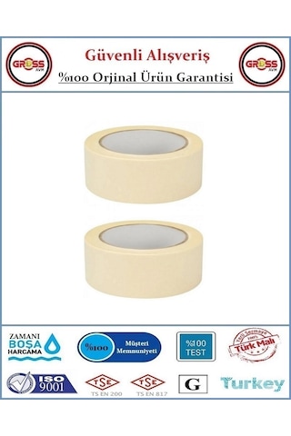 Kağıt Bant - Maskeleme Bandı - En:48mm - Boy:20-30 Metre - 2 Adet