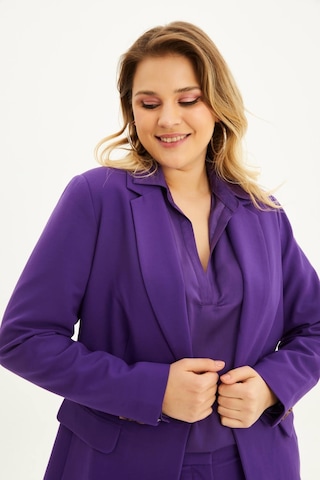 Astarlı Blazer Ceket - Mor