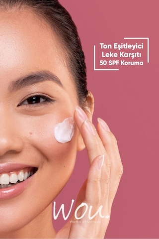 Wou World Of Unique Pink Touch Ton Eşitleyici ve Aydınlatıcı Yüksek Koruyucu Güneş Kremi SPF50+ 50 ML