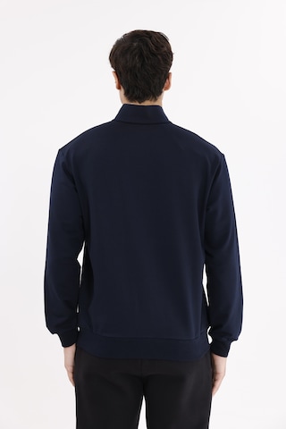 Rowinger Cepli Dik Yaka Tam Fermuarlı Göğüs Arma Detaylı Rahat Kalıp Mevsimlik Sweatshirt Navyblue